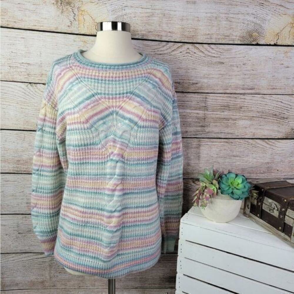 5/$25 Lauren Conrad Cable Knit Pastel‎ Sweater Small